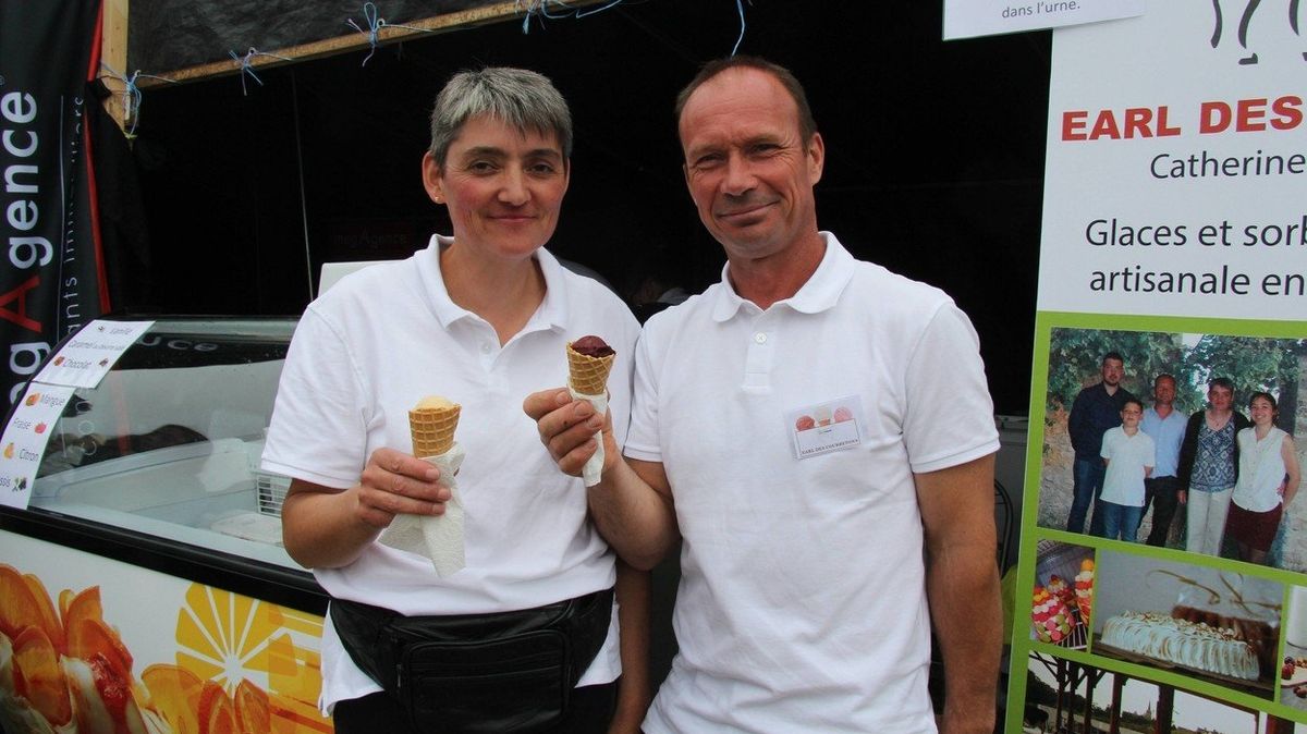 Patrice Riauté se svou manželkou Catherine a jejich společnou masovou zmrzlinou. 