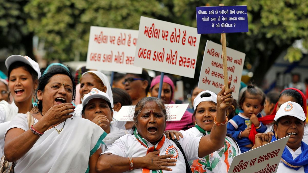 Protest proti znásilňování žen v Indii 