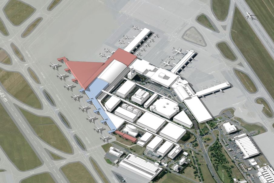 Vizualizace rozšíření Terminálu 2 pražského letiště
