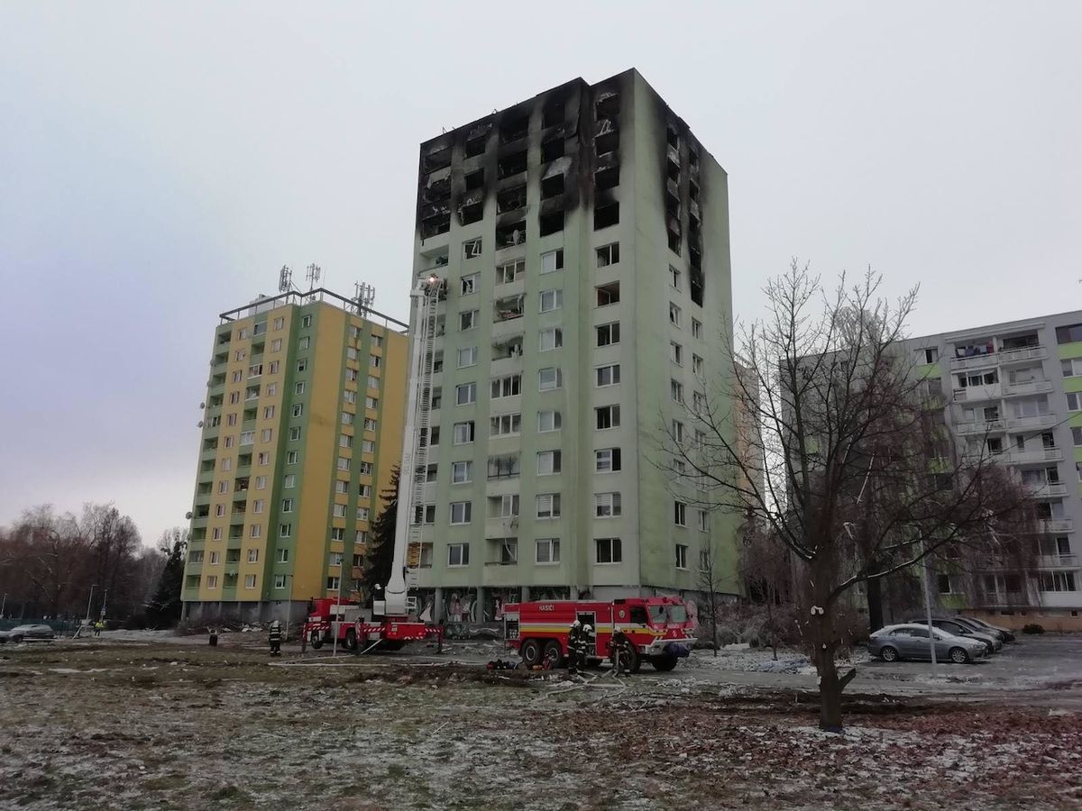 Panelák po explozi v Prešově