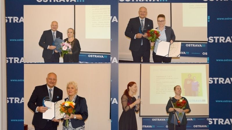 Oceněné nahoře zleva: Věra Janošťáková, Kristýna Kutáčová, dole zleva:  Alena Navrátilová a Eva Walachová.