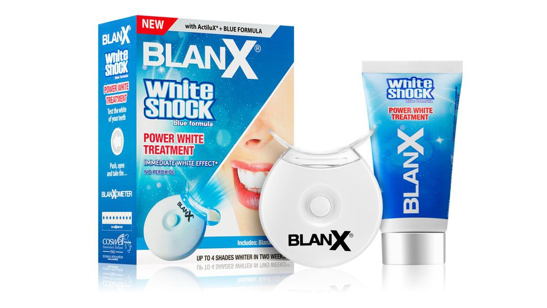 BlanX White Shocksada pro bělení zubů III., stomatologický bělicí gel 50 ml + LED světlo pro bělení zubů, Notino 373 Kč