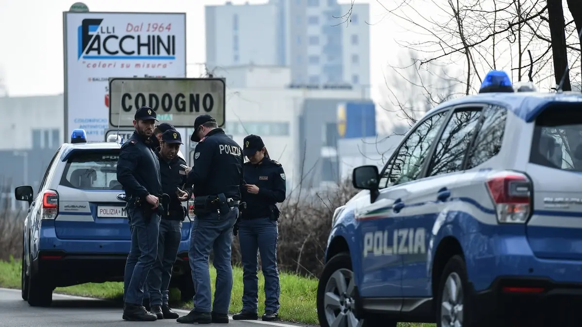 Policie u vjezdu do městečka Codogno
