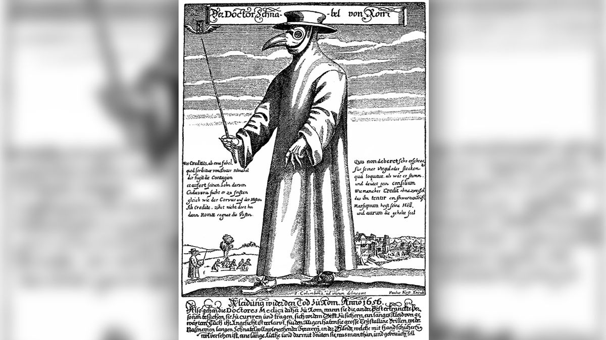 Lékař v dobách morové epidemie v Římě roku 1656