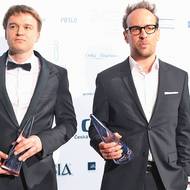 S režisérem Juliem Ševčíkem (vpravo) získali v březnu 2017 Českého lva za scénář k filmu Masaryk.