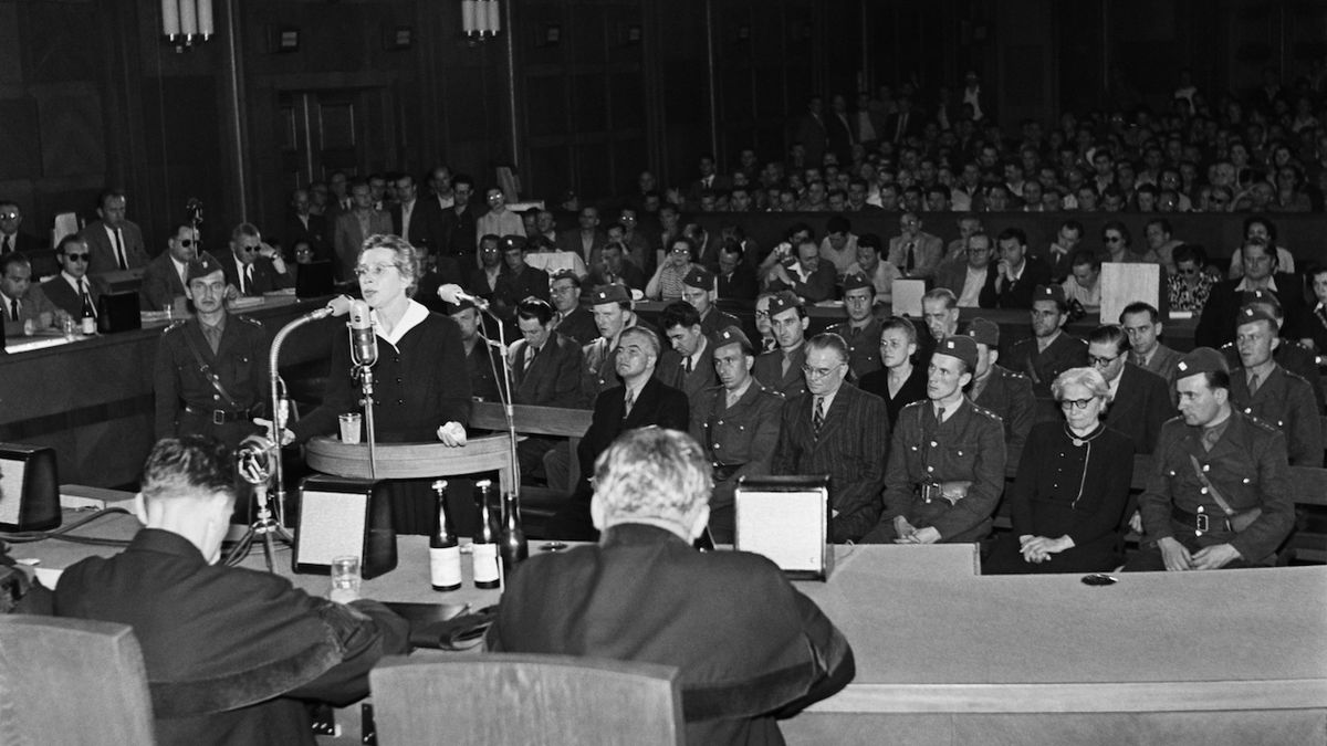 Milada Horáková při závěrečném slovu před vynesením rozsudku 8. června 1950.