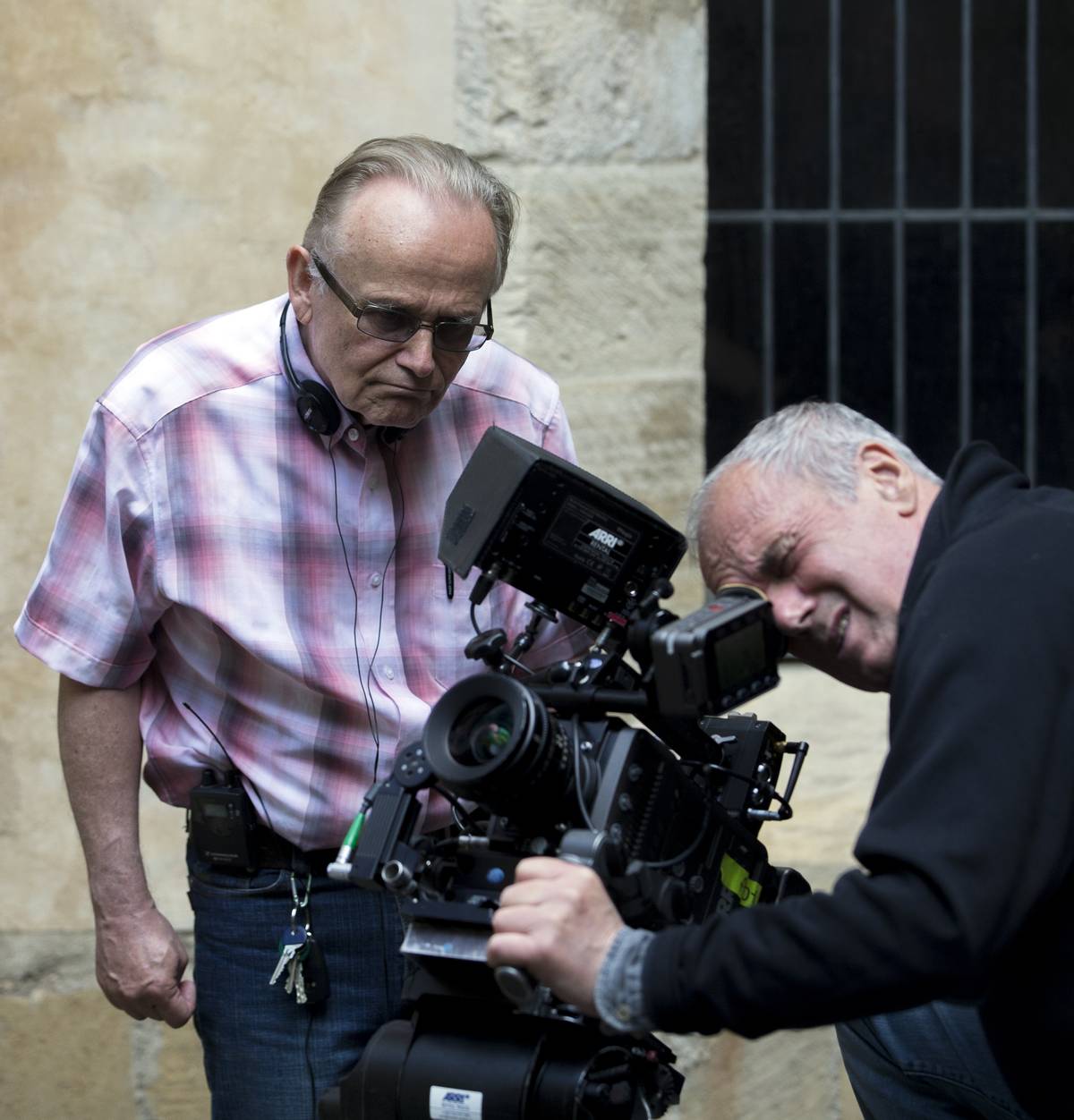Natáčení dvoudílného filmu České televize Jan Hus bylo zahájeno 14. června 2014 v Praze. Na snímku režisér Jiří Svoboda (vlevo) a kameraman Vladimír Smutný