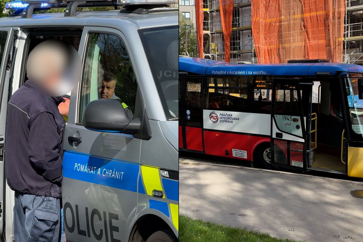 Opilého řidiče autobusu zastavila v Praze policie. Před jízdou s cestujícími boural