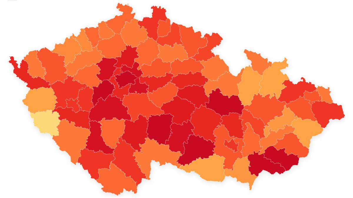 Praha na tom přes celková čísla není nejhůř. Rozdíly v regionech jsou mnohonásobné