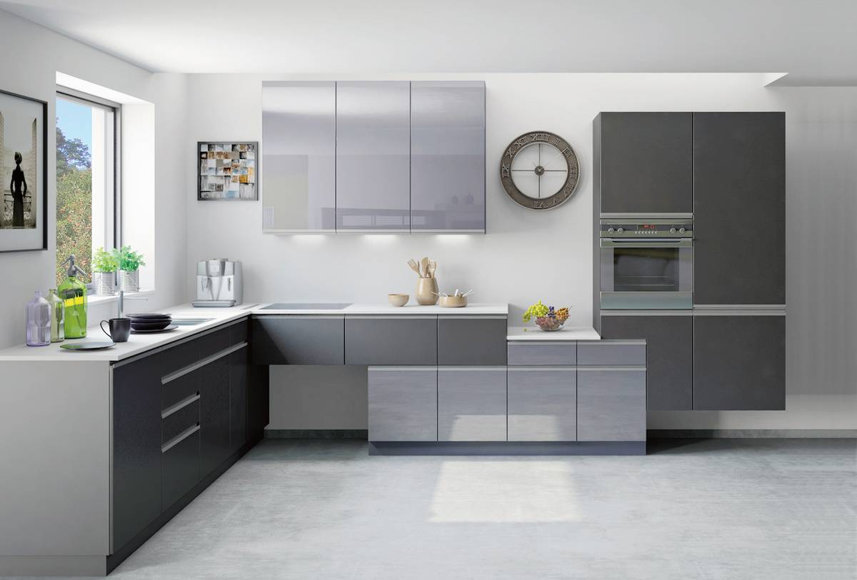 Z ergonomického hlediska je vhodné uspořádání kuchyně do písmene L. Nábytek volte nejlépe s bezúchytovým otvíráním.