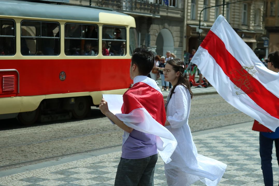 Běloruští studenti uspořádali akci na podporu běloruských disidentů
