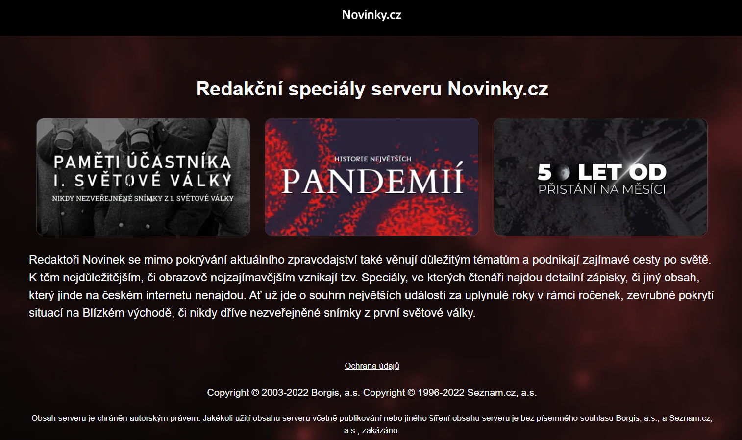 Další speciály serveru Novinky.cz