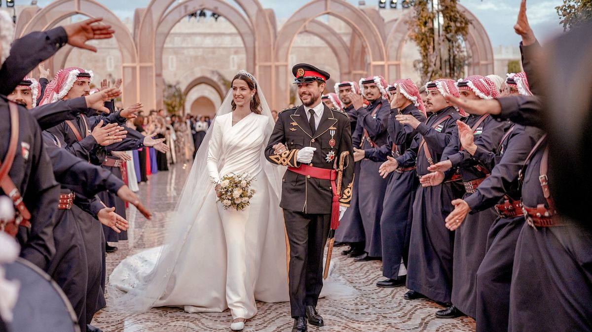 Jordánská královská svatba: Jaké šaty oblékla nevěsta