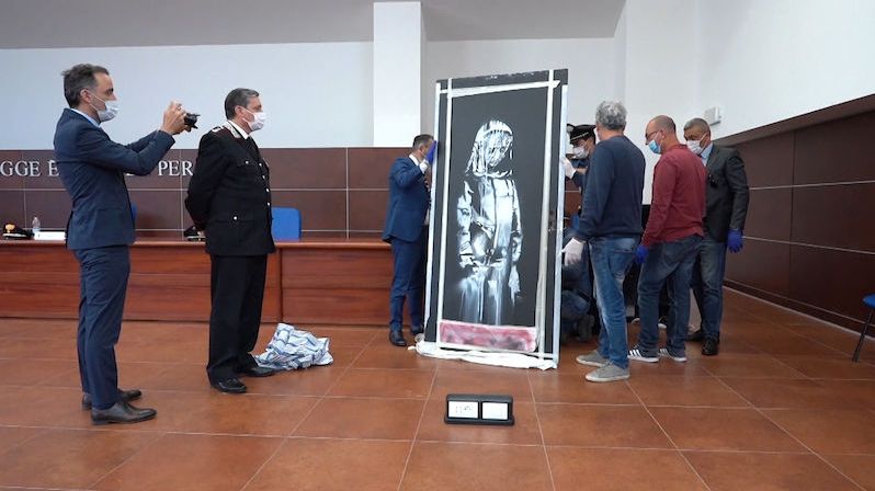 Banksyho dílo se našlo v Itálii, zloděje nedopadli
