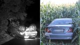 Pronásledování řidičů na Šumpersku: Jeden uvázl v kukuřici, další nezvládl couvání