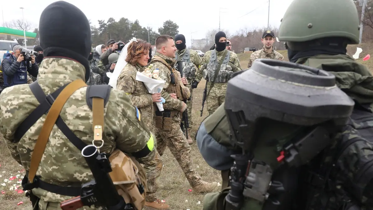 Svatba příslušníků ukrajinské pozemní obrany