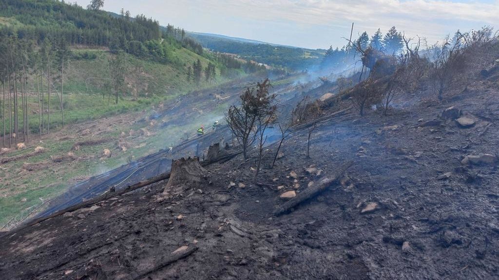 Na Blanensku hoří les. Zasahuje stovka hasičů