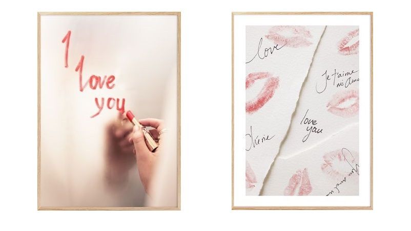 Na Valentýna můžete dát své city najevo motivy otisků vlastních polibků v interiéru
