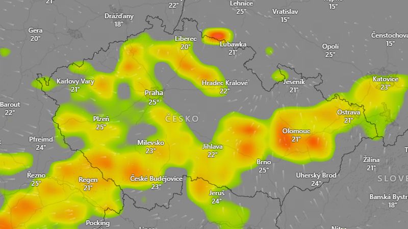 Česko zasáhnou velmi silné bouřky, varují meteorologové
