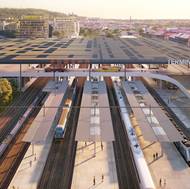 Vizualizace modernizace smíchovského nádraží v Praze