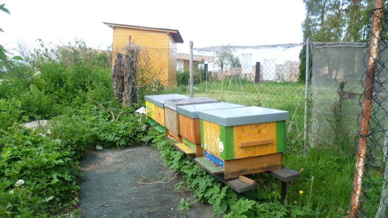 Řada úlů je užitečným zpestřením zahrady RC Srdíčko.