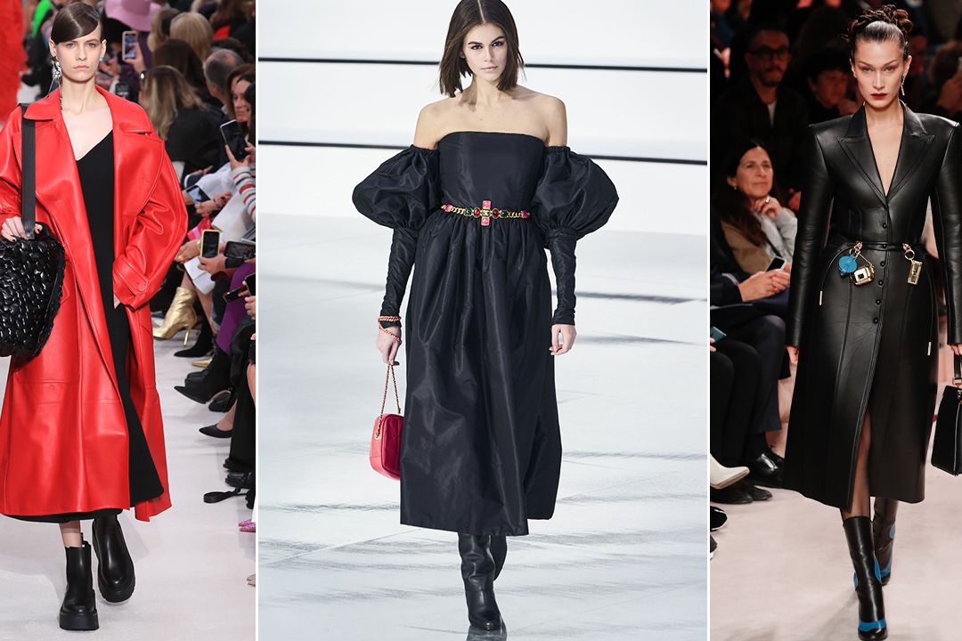 Zleva: přehlídky značek Valentino, Chanel a Fendi