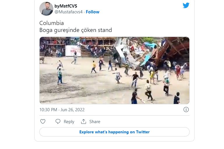 Záběry pádu tribuny v Kolumbii na sociálních sítích