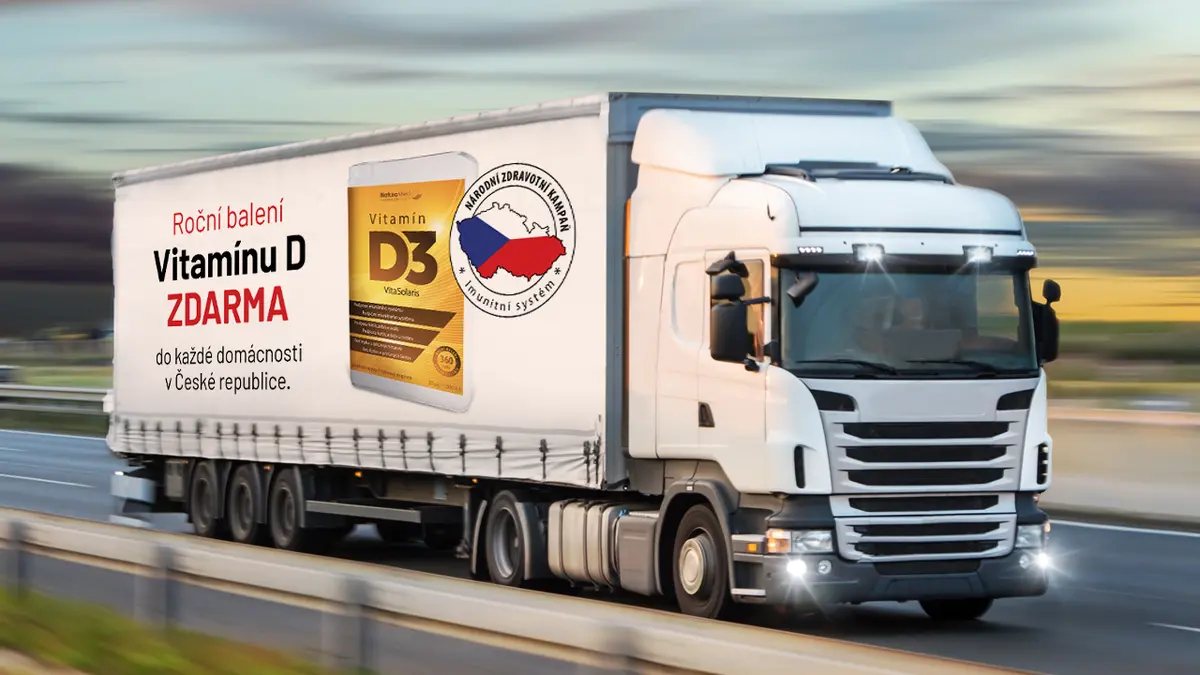 Lastebiler fulle av immunitet er på vei til Tsjekkia fra Norge.  Vitamin D vil være gratis for alle familier.  Hvordan få det?