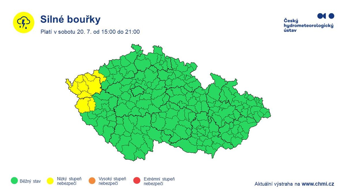 Česko opět zasáhnou silné bouřky, ohrožen je především západ země