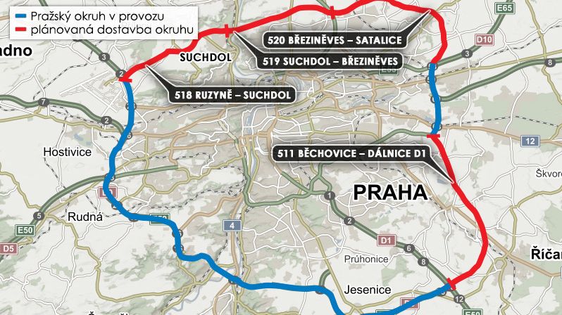 Jedna z překážek pro stavbu Pražského okruhu padla. Soud zamítl stížnost obcí