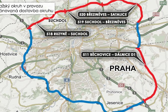 Plánovaná dostavba Pražského okruhu