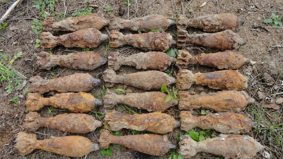 V lese na Písecku leželo 21 dělostřeleckých min.