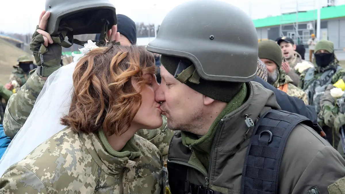 Svatba příslušníků ukrajinské pozemní obrany