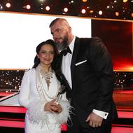 Lucie Bílá s partnerem Radkem Filipim. Z pražského ceremoniálu si odvezla hned dvě ceny, včetně té nejvyšší.