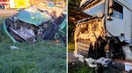 Řidič škodovky zemřel v jižních Čechách po čelním střetu s kamionem