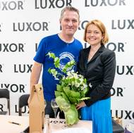 Vladimír Kořen na křtu své prvotiny. Po boku má manželku Martinu