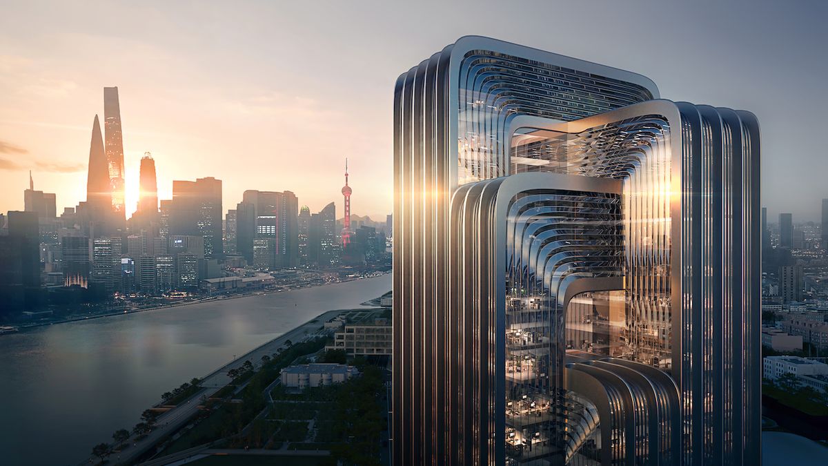 První vizualizace nového sídla společnosti CECEP v Šanghaji. Budova má být nejohleduplnější k životnímu prostředí ve městě.
