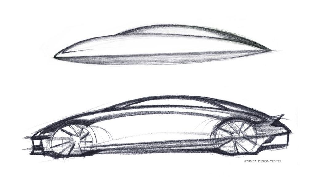 Hyundai poutá na sedan Ioniq 6, na skice má velmi aerodynamickou siluetu