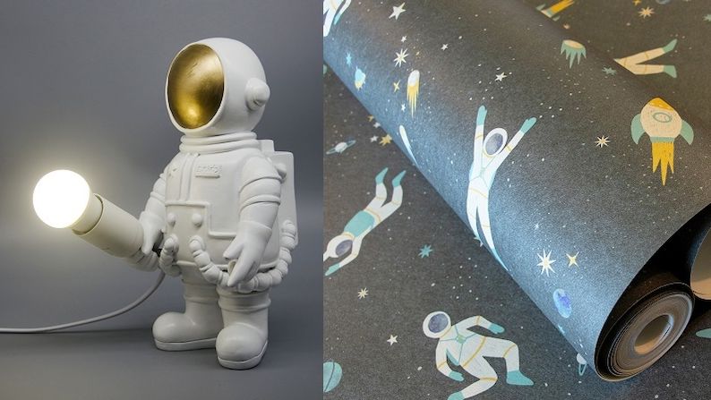 Inspirací do dětského pokoje mohou být i astronauti, interiér se díky nim promění ve vesmírnou stanici
