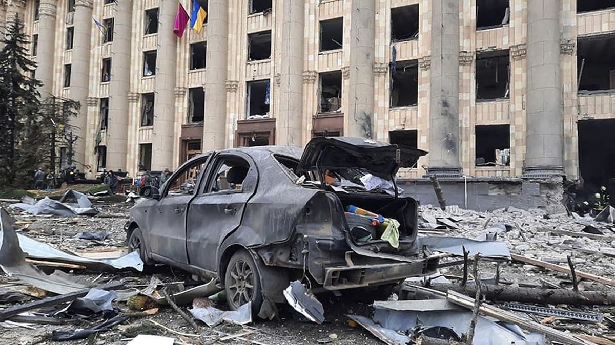 Válka v centru ukrajinského Charkova, 1. březen 2022