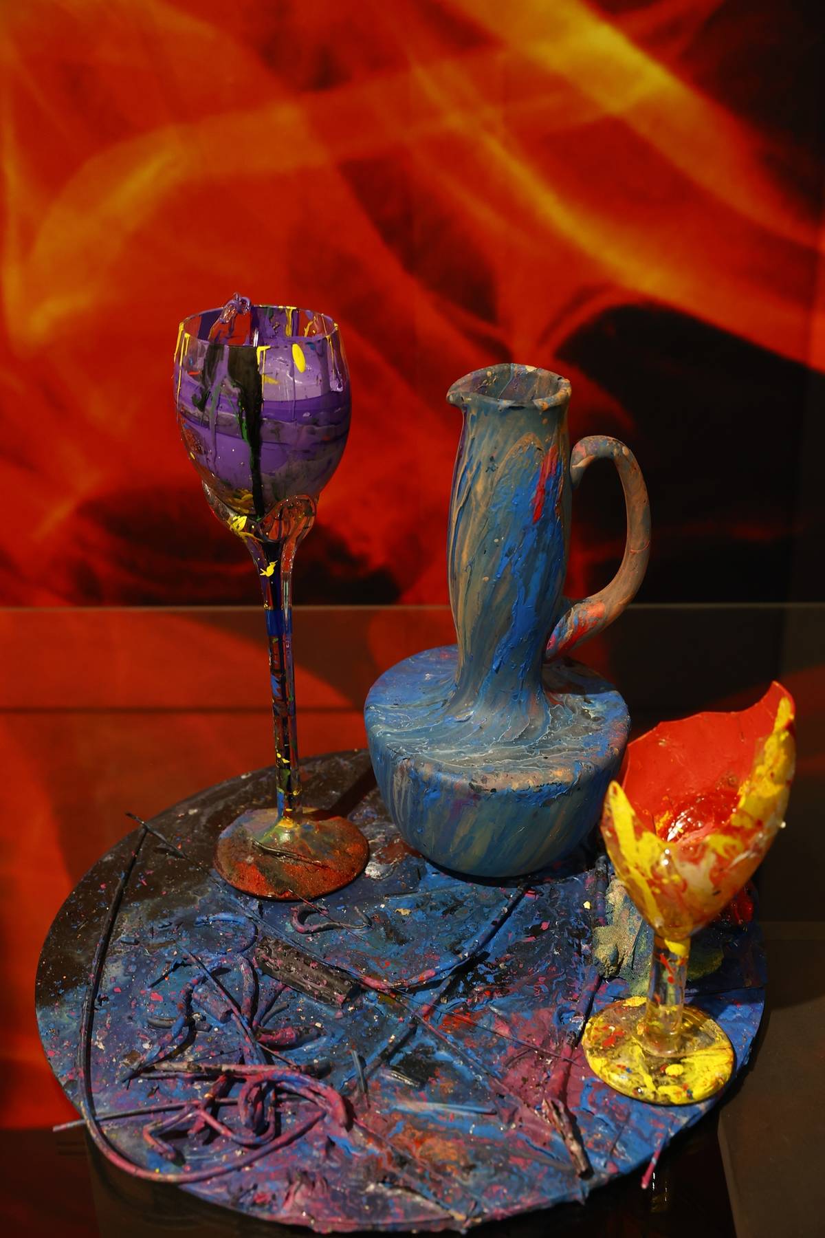 Malované sklo, Zátiší, Vladimír Kopecký.