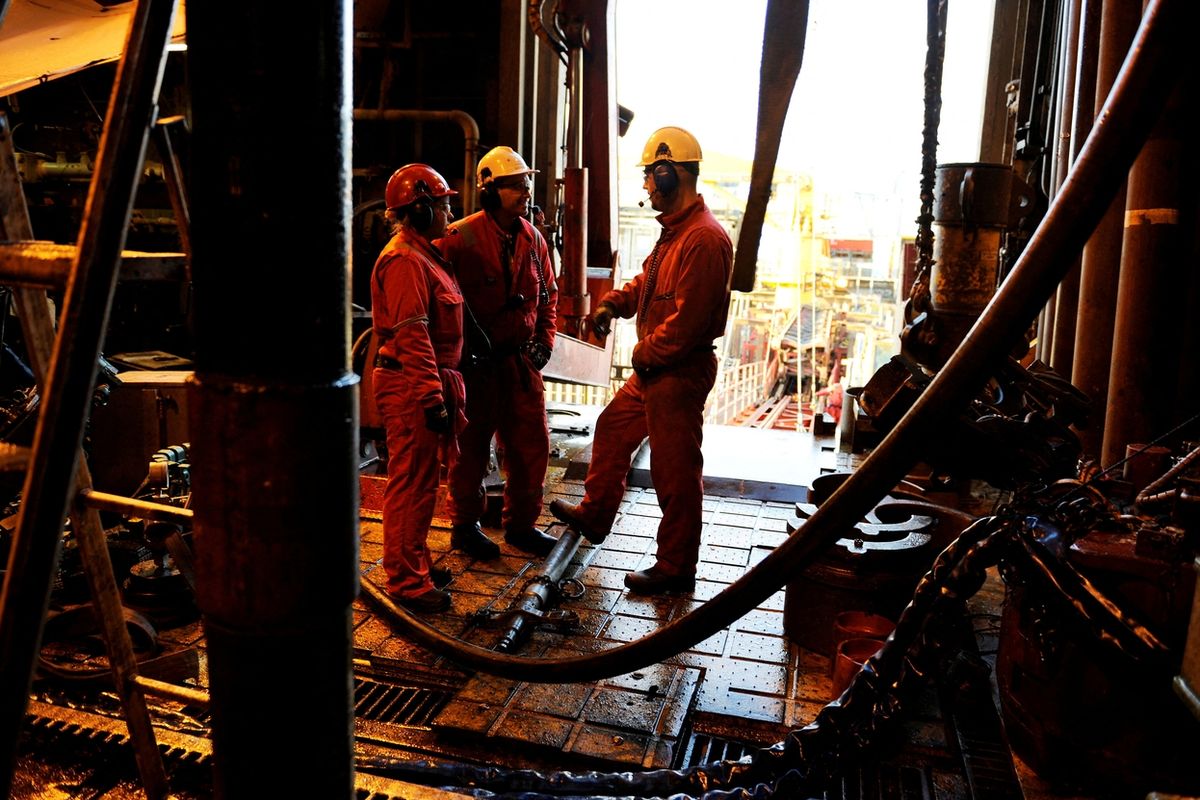 Pracovníci ropných plošin v Severním moři.