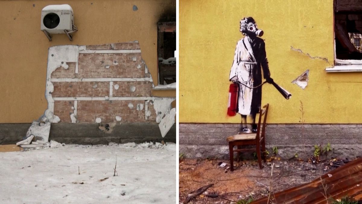 Zloději, který u Kyjeva vyřízl z fasády Banksyho dílo, hrozí 12 let vězení