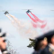 Po obřadu přeletěly nad krematoriem vrtulníky, které vypouštěly prášek v barvě české trikolóry