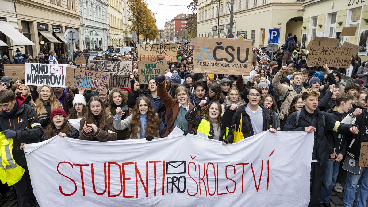 FOTO: Protest a stávka studentů