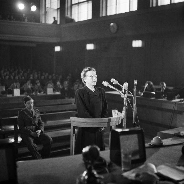 Milada Horáková v první den procesu 31. května 1950