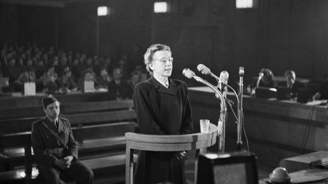 Milada Horáková v první den procesu 31. května 1950.