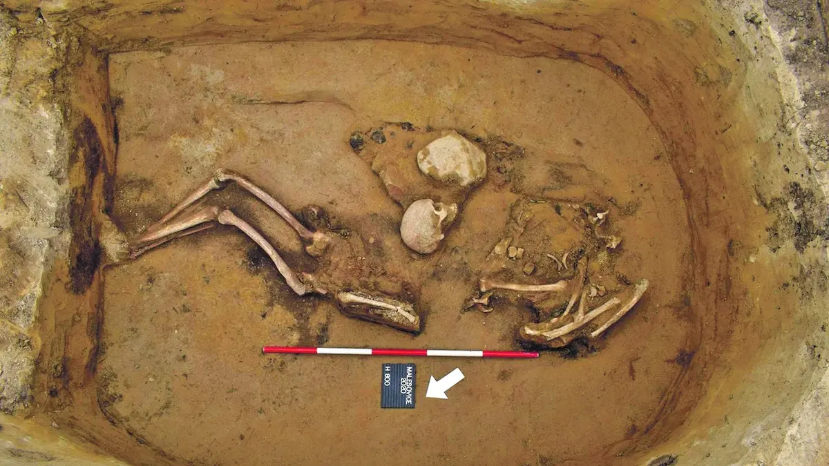 Hrob z doby bronzové v Malešovicích