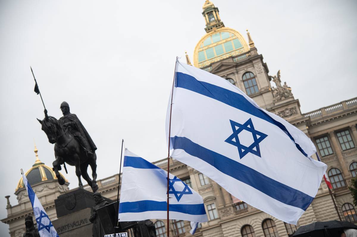 Happening na podporu Izraele na Václavském náměstí