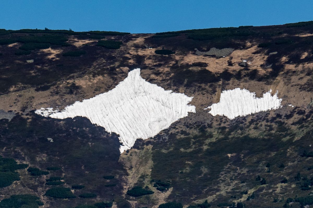 Sněhová Mapa republiky v Krkonoších má téměř ideální tvar